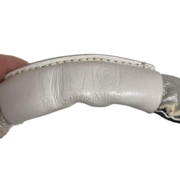 MM6 Maison Margiela Silver Foil Vegan Leather Triangle Top Handle Hobo Bag GUC - Picture 6 of 13